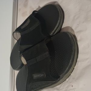 Men's SPEEDO slip on blk leather sandal shoes sz 11